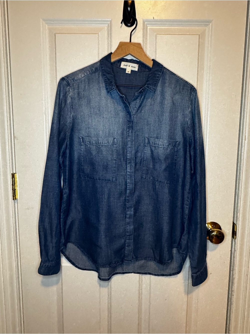 cloth & stone Indigo Chambray Shirt, Western, Country Cowgirl,Cabincore, outdoor